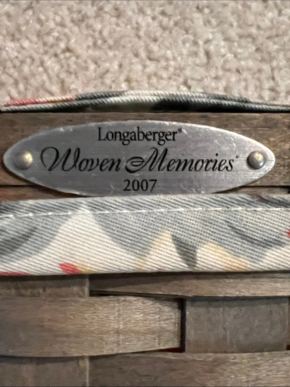 Longaberger 2007 woven Memories Basket - SFH